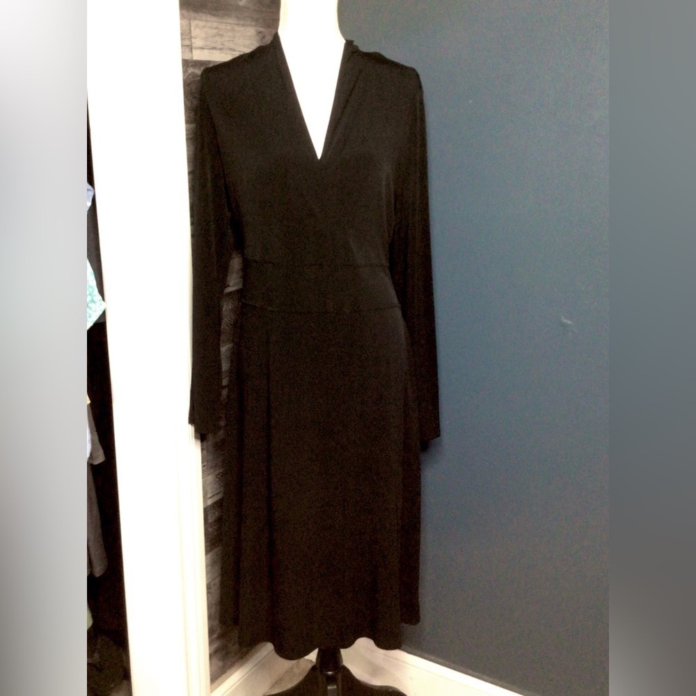 Cato 14 black maxi dress v-neck sleeveless sheath (0172)